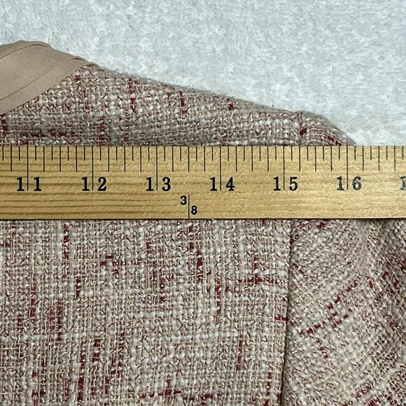 Tahari Arthur S. Levine Tweed Crop Blazer Women's 4P Pink 100% Silk Trim - Picture 11 of 17